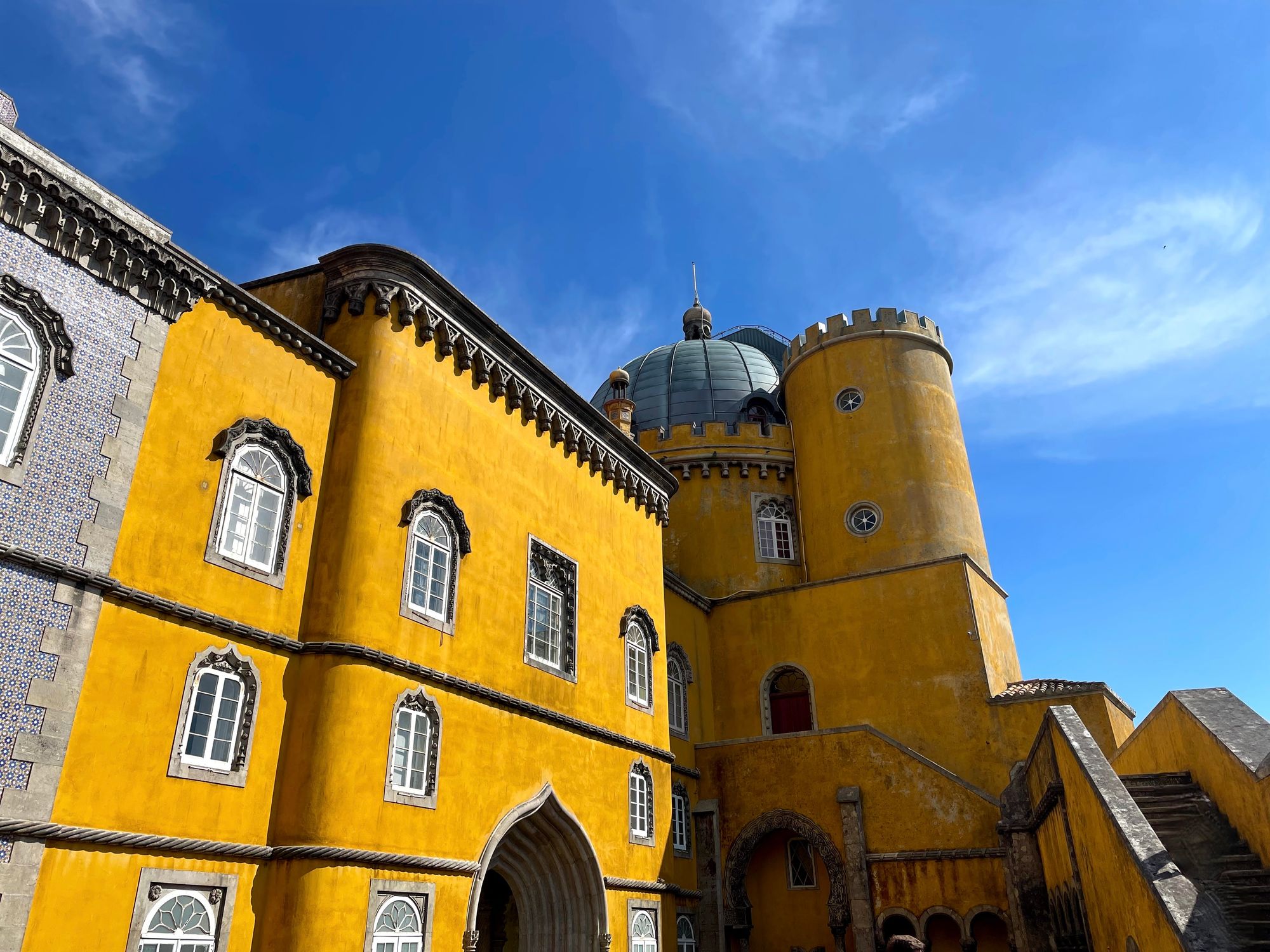 Yellow building, National Palace of Pena, Sintra, Portugal