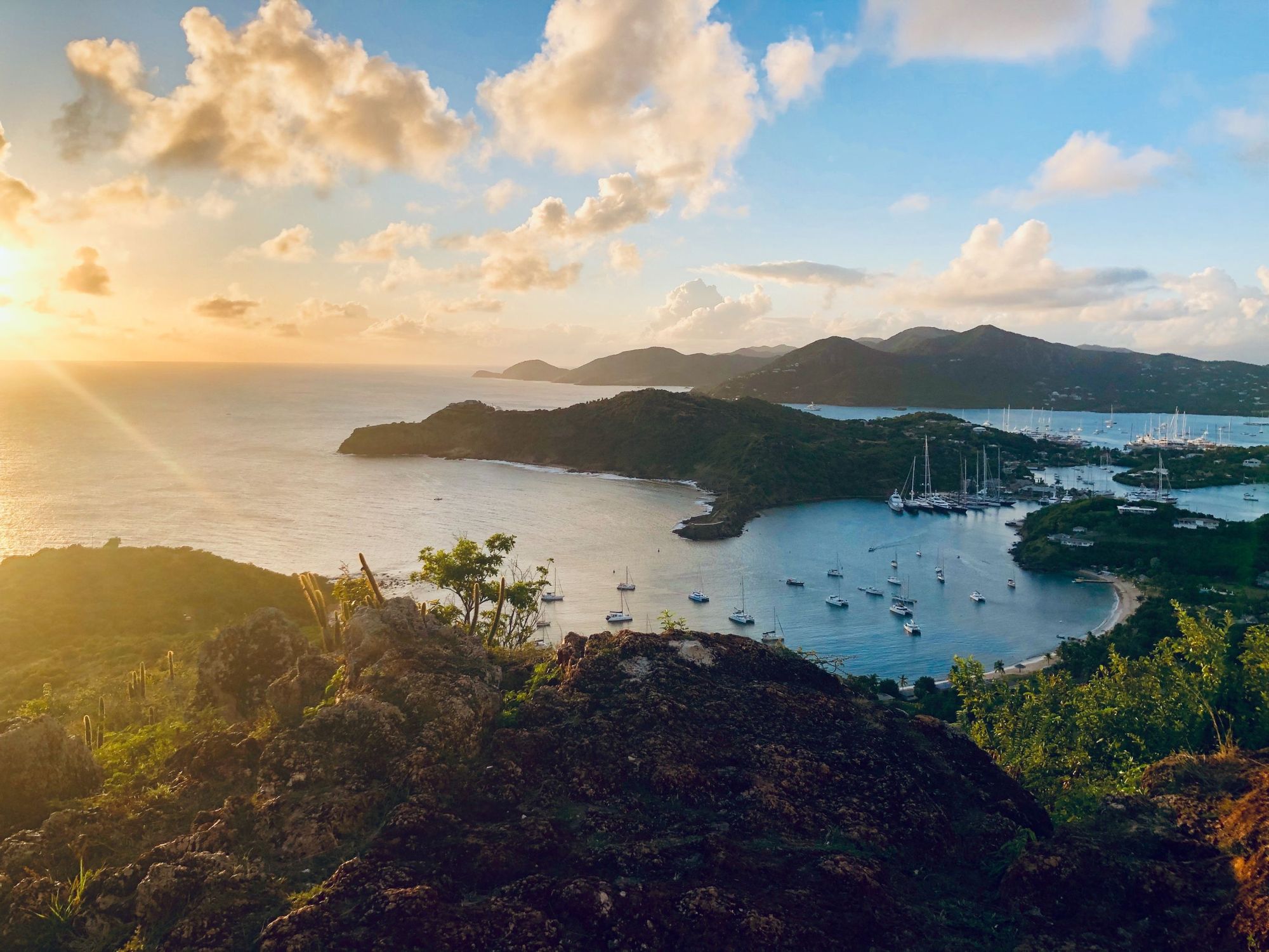 Antigua, Antigua and Barbuda, caribbean, ocean, aerial view, sailboats. Photo by Rick Jamison / Unsplash