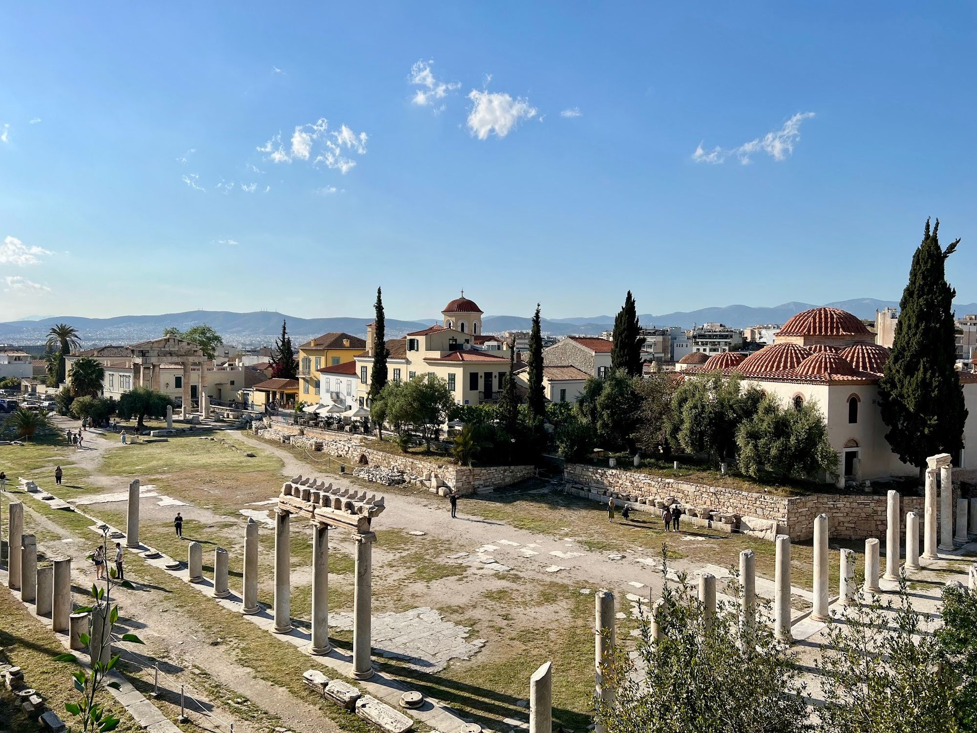 Old buildings and ruins in Athens, Greece