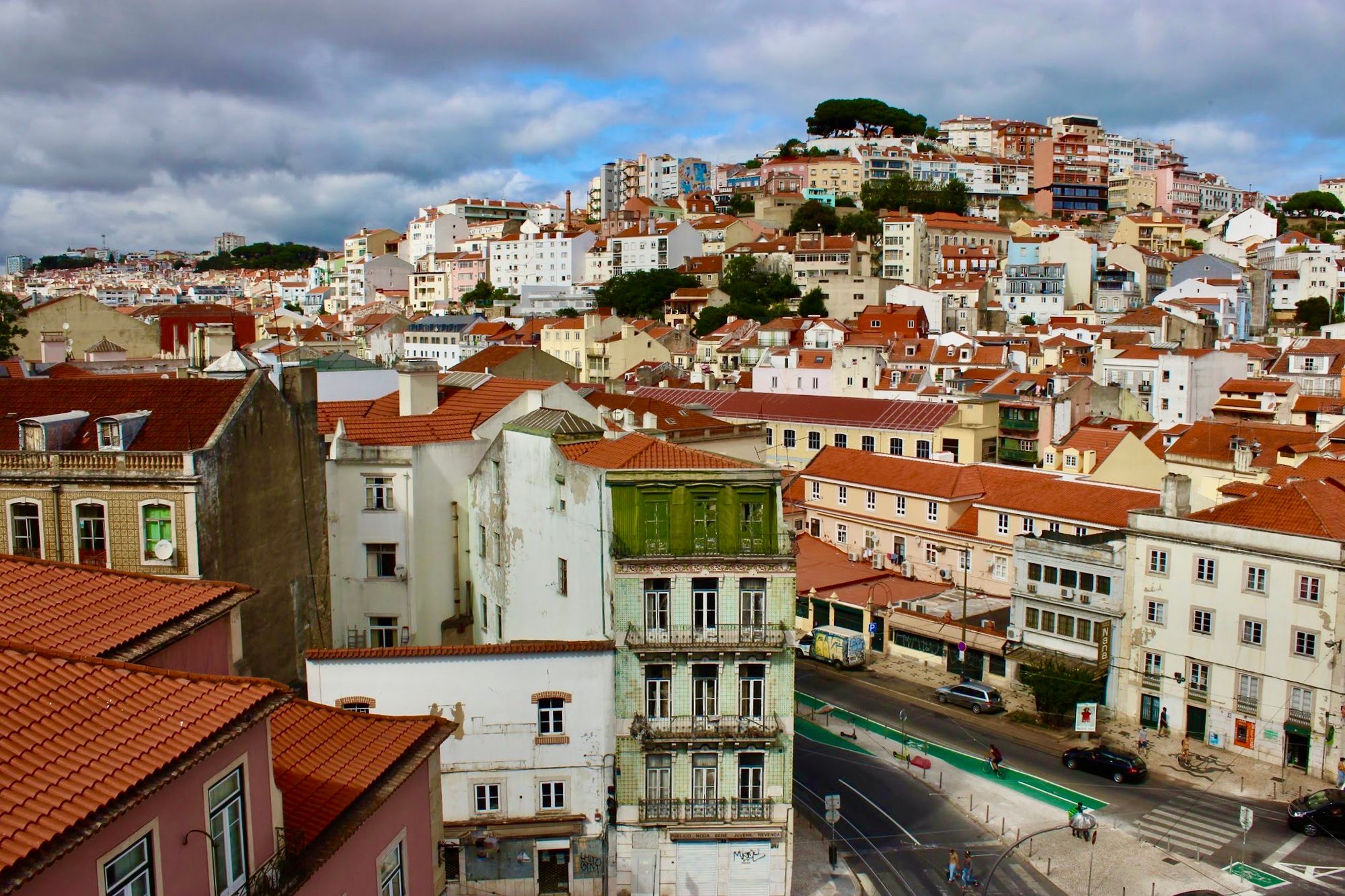 Colorful houses, old, city of Lisbon, Portugal