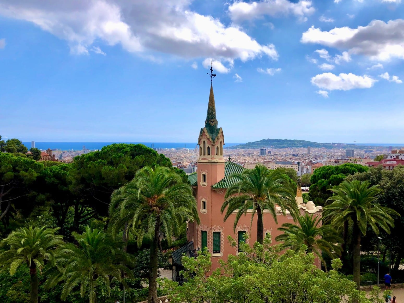 Pink church, Barcelona, Spain 