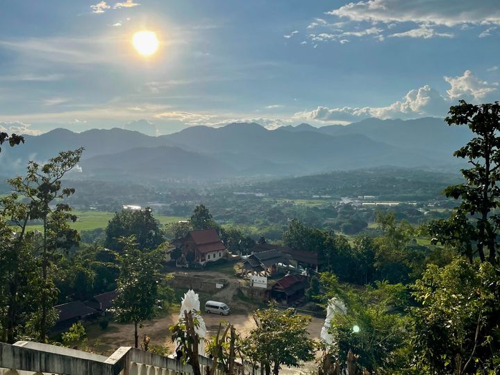 Sunset, greenery, mountains, Pai, Thailand